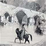 وکتور پل قزل اوزن در نزدیکی شهر میانه در آذربایجان شرقی اثر یوژن فلاندین سال 1840